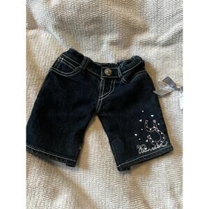 Build A Bear Workshop Fashion Princess Embellished Denim Jeans Blue